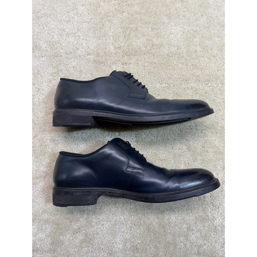 Hugo Boss Derby Shoes Mens 11 UK 12 US Blue Leather Dress Shoes Preppy Designer - Picture 4 of 10
